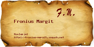 Fronius Margit névjegykártya